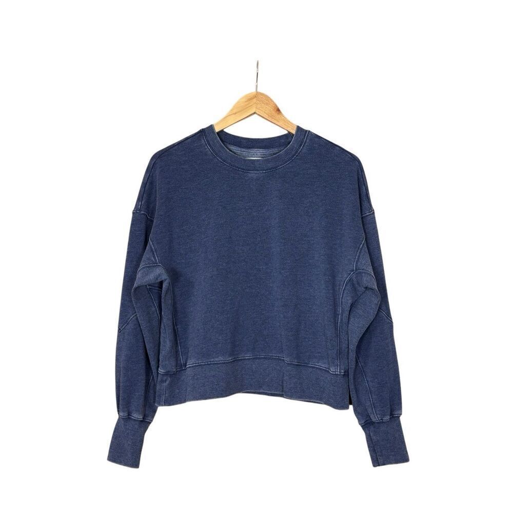 Sundry Anthropologie Blue Crewneck Sweatshirt Size M Cotton Blend Pullover